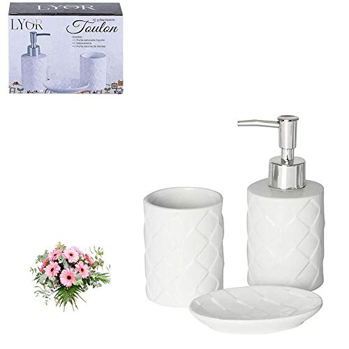 Saboneteira para lavabo conjunto com 3 peças em ceramica…