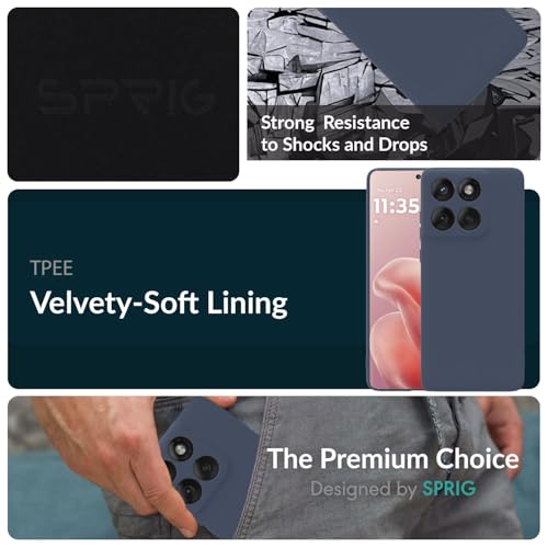 Image of SPRIG Compatible with Moto Edge 60 Fusion Premium Skintone Back Cover Drop Tested Shock Proof Mobile Case for Men, Women, Boys and Girls with Camera Protection (Grey Blue)