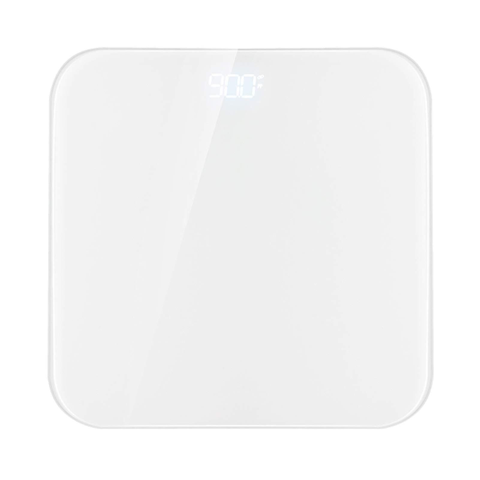 Bilancia pesapersone Digitale Elettronica di precisione per Il Bagno, in Vetro temperato, con Display LED di Facile Lettura, 330 libbre
