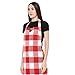 Encasa Homes Tablier de cuisine réglable avec poches et porte-serviettes , 70 x 90 cm, coton recyclé écologique, pour la maison, restaurant, hommes & femmes, cuisine, cuisson - Buffalo carreaux rouges