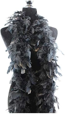 Fukang Feather Turkey Chandelle Feather Boa - 40 Gram 2Yards (Black)
