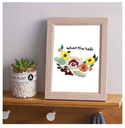Image of Louise Maelys Floral Embroidery Kit for Beginners Saying DIY Craft | Cross Stitch Kits with Floral Saying Design, Includes Hoop, Threads and Needles. Needlepoint Kit for Adults DIY Crafts