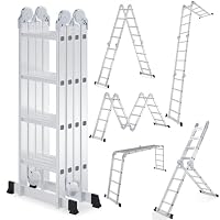 Ikodm – Ikodm Aluminium Mehrzweckleiter 4x3 Stufen 356cm 7 in 1, 150
