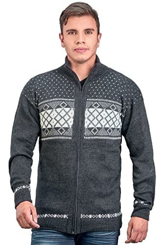 Icelandic Alpaca Cardigan - Full Zip Sweater Knitted in Alpaca Wool