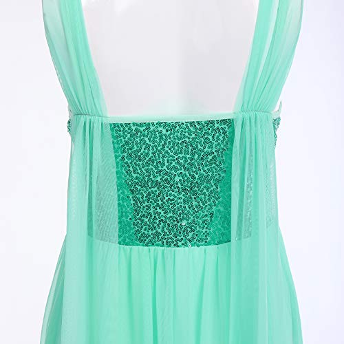 Robe de danse extensible IMEKIS verte pour bouger sans contrainte - 6