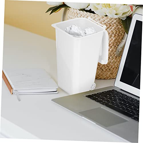 Caneca de basura compacta de escritorio plástico blanco 4pcs miniatura 7