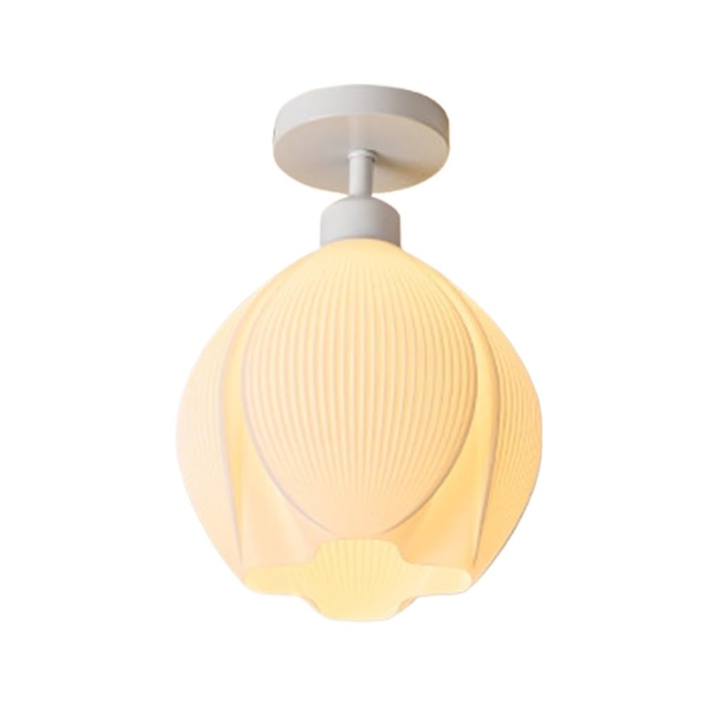 LUOYAOB Modern Nordic Design Ceiling Lights 3D Printed Semi Flush Mount Ceiling Lamp Iron Composite Material Tri Color Dimmable Ceiling Light Fixture for Bedroom Living Room Hallway Entryway Balcony