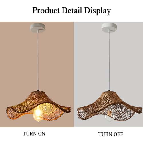 Lámpara de ratán boho para salones rústicos y zonas de ocio de diseño mediterráneo 5