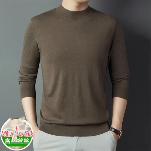 Men Wool Basic Clothes Mock Neck Knitwear Long Sleeve Wool Soft Knit Sweaters3
