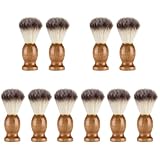 10 Pcs Wood Handled Badger Hair Shaving Brush Professional Salon Tools Beard Grooming Tool for Men Shave Accessory