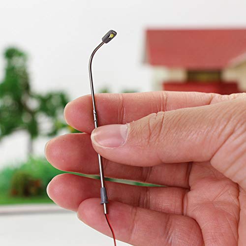 Evemodel LQS06 10 STK. Peitschenlampen LED 62mm Spur N Straßenlampen Flexible Höhe 3V 12V NEU