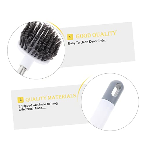 Brosse WC murale blanche support ventilé anti-goutte manche acier inoxydable