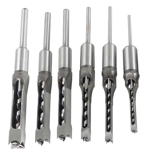 Juego de 6 brocas cuadradas para madera 1/4 a 5/8 pulg miniatura 2