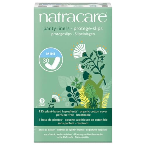 Image of Natracare Natural Organic Mini Panty Liners, Made with Certified Organic Cotton, Ecologically Certified Cellulose Pulp and Plant Starch (10 Pack, 300 Liners Total)