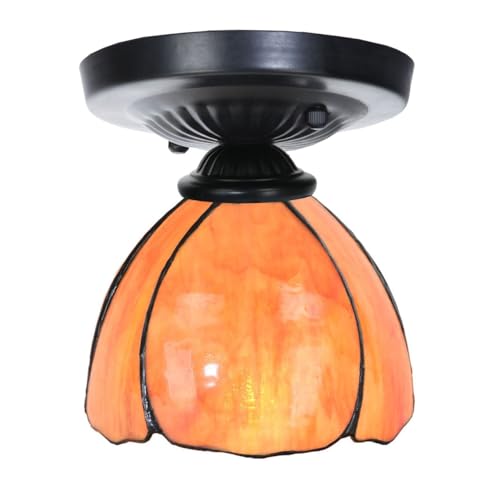 Plafonnier Tiffany noir vintage Tulipa luminaire plafond Art Déco