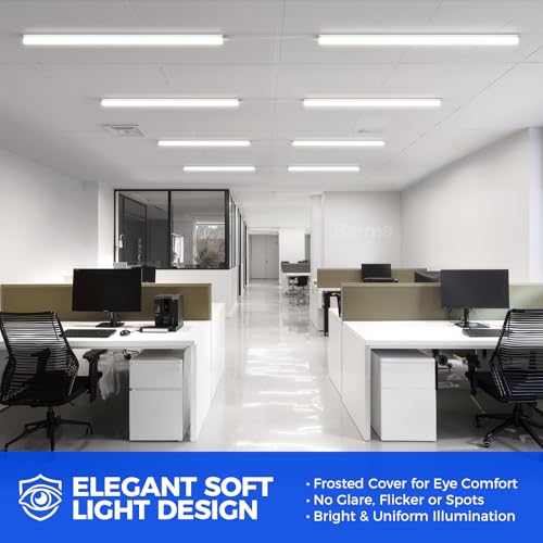Barrina LED Shop Lights for Workshop 4FT, 5000K Daylight White, 45W, 5000LM, Hidden Wiring, Linkable 4FT Light Fixture Cord with ON/Off, Frosted Cover, LED Ceiling Light for Garage, Kitchen, 2 Packs by Barrina - Image 5