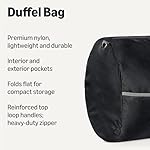 Amazon Essentials 32.4" Extra Large Foldable Nylon Duffel Bag for Travel/Storage with Zippered Pockets, 9254 Cubic Inch (150L), 50-LBS Capacity, Black (Previously Amazon Basics) - Image 2