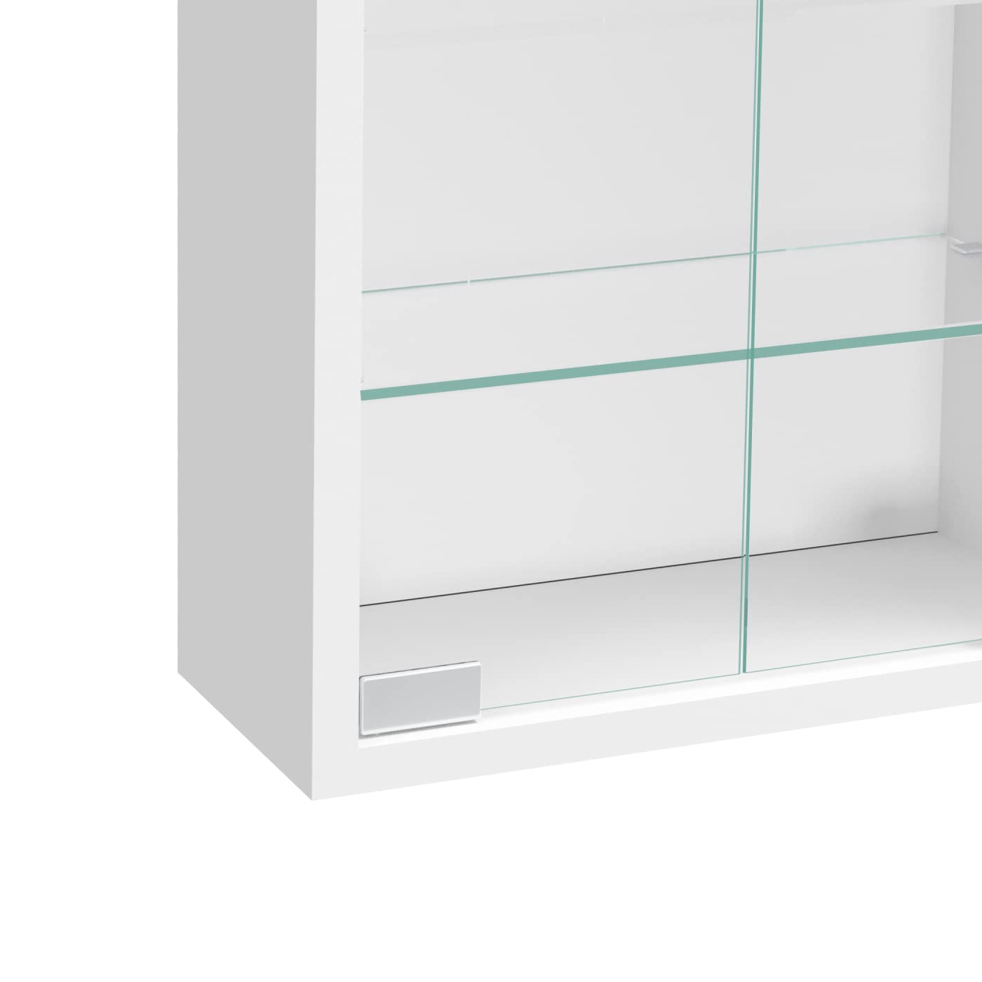 VDD Armario Vitrina de pared colgante de pie - 30 x 60 x 13 cm, Blanco, Contemporáneo, Panel liso, Montaje en pared y suelo