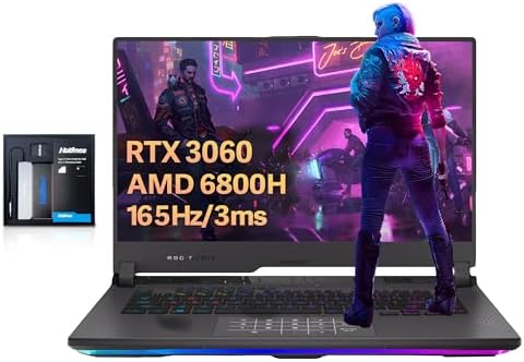 ASUS ROG Strix G15 Gaming Laptop, 15.6” WQHD 165Hz 3ms Display, AMD Ryzen 7 6800H, 32GB DDR5 RAM, 2TB SSD, RGB KB, GeForce RTX 3060, VR-Ready, Wi-Fi 6E, Win 11 Pro, Gray, 128GB Hotface Extension Set