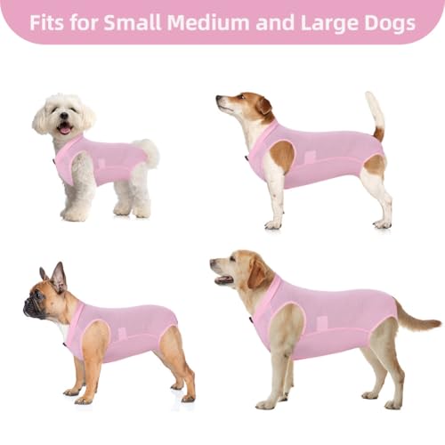 Adiwo Pet Recovery Suit, Hunde Nach Op Kastration Wundschutzanzug für Klein- und Mittelgroße Hunde, Body Suit nach der Operation, Kurz-L (4–7 kg)