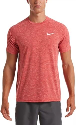 Nike Men's Dri-FIT UPF 40+ Hydroguard Swim Tee (Medium, University Red)