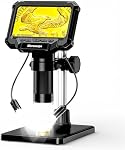 Digital Microscope 4.3" 1000X for Coins and Numismatics, LCD Magnifier with Anti-Glare Side Lights, 1080P USB Camera for Computer (Win/Mac), Rechargeable Battery