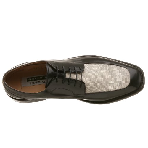 Image of Florsheim Men's Norton Linen Moc Toe Oxford,Blk Lthr /Linen Plug,8.5 EEE