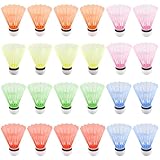 24 palline da badminton: volani, palline colorate da badminton rapide, in plastica, per adulti e bambini, per sport, allenamento, giochi