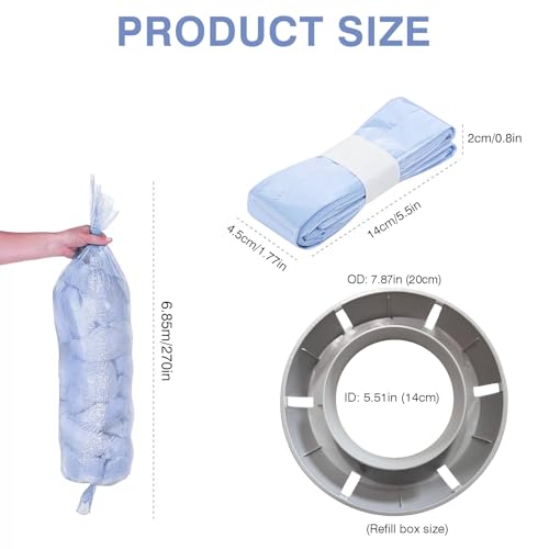 Image of Diaper Pail Refills Compatible with Bellababy Diaper Pails Lavender Scent, 8 Pack(270 inches /pcs)