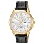Black Leather Strap & White Dial