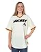 Disney Mens Mickey Mouse Baseball Jersey - Mens Classic Mickey Mouse Pullover Baseball Jersey Mickey Mouse Fashion Shirt (Cream, X-Large)