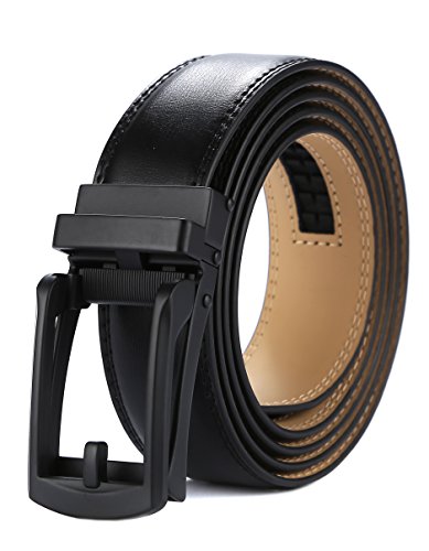 Tonywell Black Belt Men - Ratchet Belts for Men - Comfort Click Buckle - 30mm Wide - Cut to Fit Size
