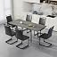 Grey Table + Black Leg Black Chair