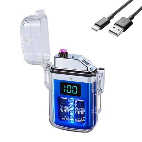 Encendedor recargable USB doble arco eléctrico azul miniatura 1