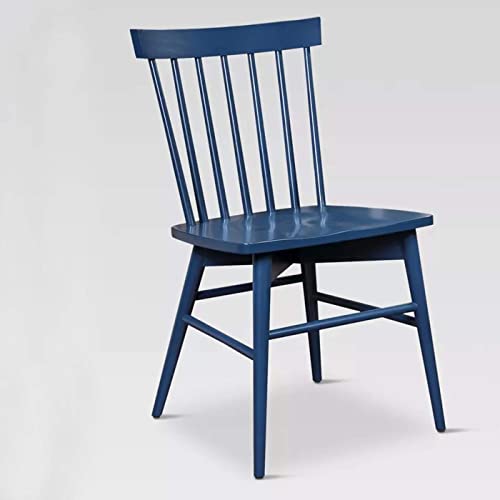 Image of APRODZ Mango Wood Dining Chairs Only | Wooden Set of 2 Dinning Chair for Kitchen & Dining Room Chair for Cafeteria Living Room Home, Bedroom, Cafe and Hotels (Dark Blue)