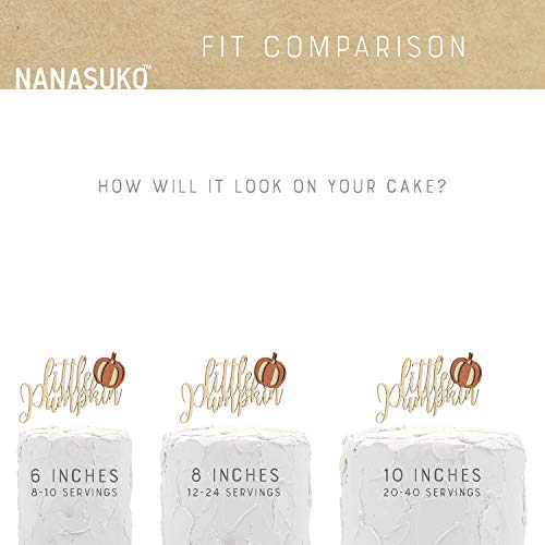 Nanasuko Cake Topper - Little Pumpkin - Double Sided Gold Glitter With Pumpkin - Premium Quality Made In Usa #TOP2
