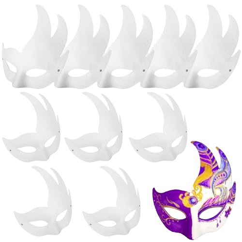 Zrfgbxim 10 máscaras de cisne blancas, pintadas a mano, para decorar, mascarada, carnaval, Mardi Gras, Navidad, cosplay