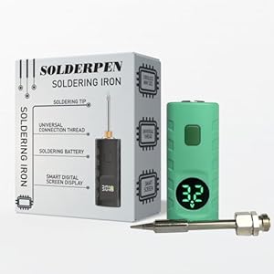 Cordless Mini Soldering Iron Kit With Rechargeable Pen Battery And Universal Threaded Soldering Tip, Battery pen in equipped, For Simply Repair DIY (Green)