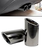 Titanium Black Chrome Slip-on Steel Muffler Exhaust Tips Finishers Fits for 2009-2015 Audi A4 A5