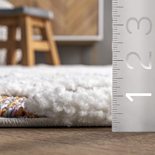 Nuloom Rumi High-Low Chevron Kids Tassel Area Rug, 3' X 5', Ivory #TOP1