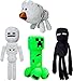 4 Pièces En Peluche Creeper, Enderman, Squelette Et Loup En Peluche, Jeu En Peluche for Enfants Anniversaire, Noël, Cadeau De Fête (Color : Picture color, Size : 4 pcs)