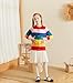 UMELOK Girls' Rainbow 3 Cardigans Sweaters Cotton Long Sleeve School Uniform Rainbow 3, 9-10Y