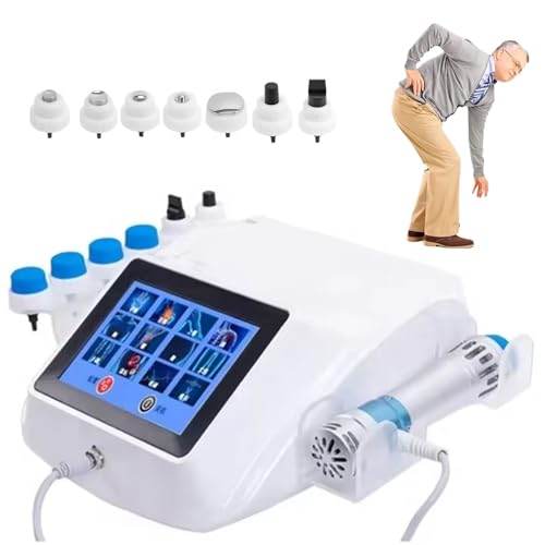 Instrumento de fisioterapia por ondas de choque, tratamiento de la disfunción eréctil, con 7 cabezales de masaje y pantalla, para aliviar el dolor, fascitis plantar, dolor de talón