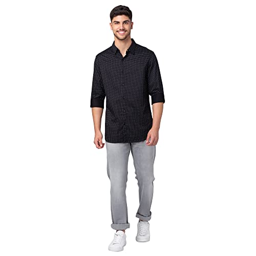 Image of Spykar Men's Slim Fit N /A Full Sleeve Printed Casual Shirts