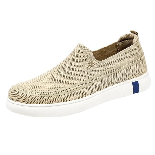Mocassins décontractés pour homme - Chaussures de marche orthopédiques d'été - Semelle souple - Confortables et respirantes, kaki, 41 1/3 EU