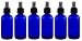 4 oz Cobalt Blue Glass Bottles, with Black Fine Mist Sprayer (Pack of 6)