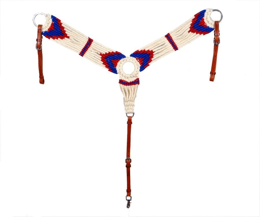 Showman White Mohair Wool Multi-Strand Southwest Design Breast Collar