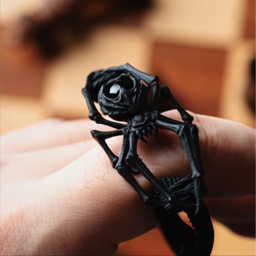 COPPERTIST.WU Spider Rope Bracelet Handmade Adjustable Braided Wristband Unique Jewelry Gift for Him & Her,Obsidian & Red Agate Gemstone4