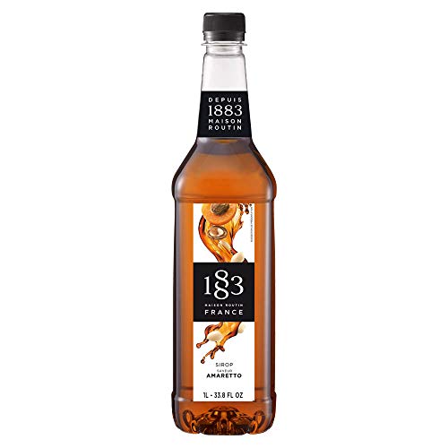 Image of 1883 Amaretto Syrup for Drinks, Made in France, 1 Liter Plastic Bottle