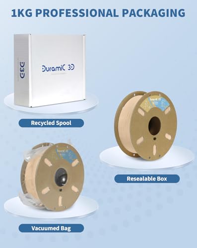 Image of DURAMIC 3D Matte PLA Filament 1.75mm Skin, 1kg Cardboard Spool Matte Finish 3D Printer Filament PLA 1.75mm Dimensional Accuracy 99% + /- 0.03 mm, Printing with FDM 3D Printer, Easy to Remove Support